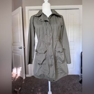 Mossimo Supply Co Trench Raincoat with Hidden Hoodie Zipper size Small